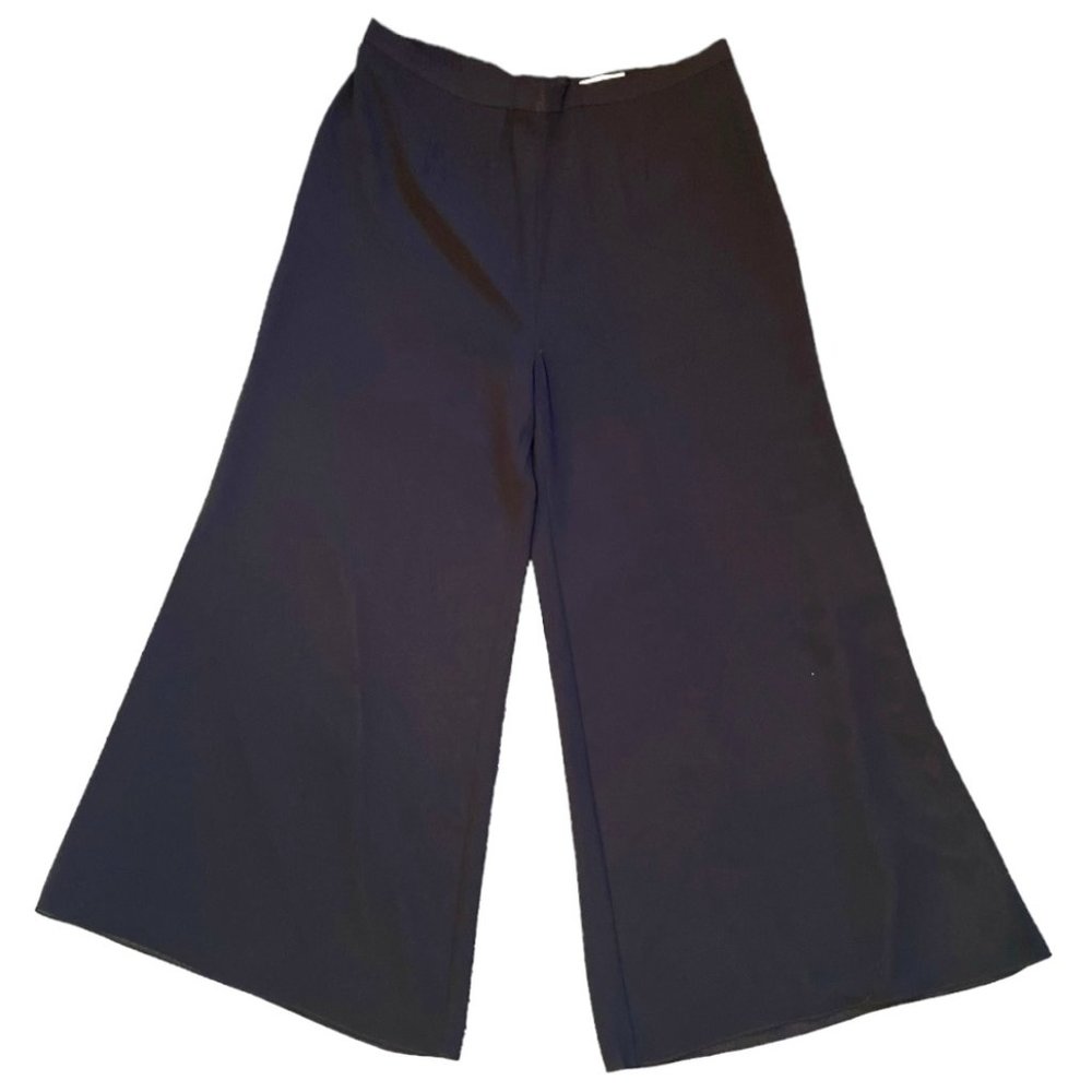 Draper's & Damons Black Chiffon Wide Leg Lined Evening Pants Size 18